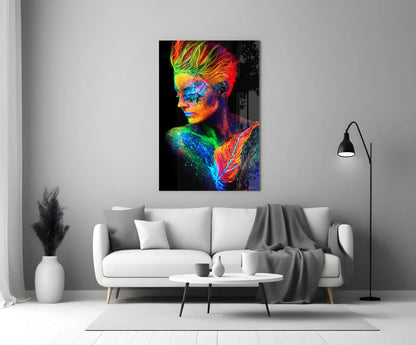 Woman Portrait Glass Wall Art - LUXARTDECO