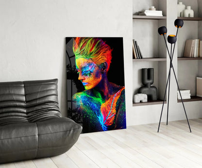 Woman Portrait Glass Wall Art - LUXARTDECO
