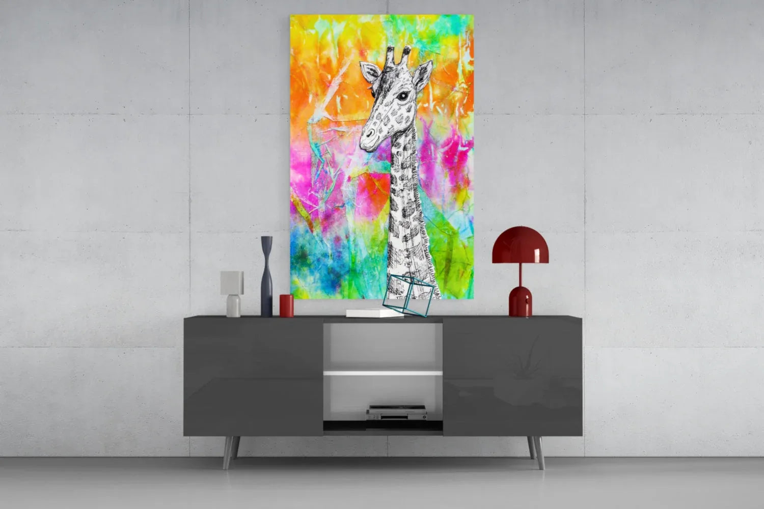 Giraffe Glass Wall Art - LUXARTDECO