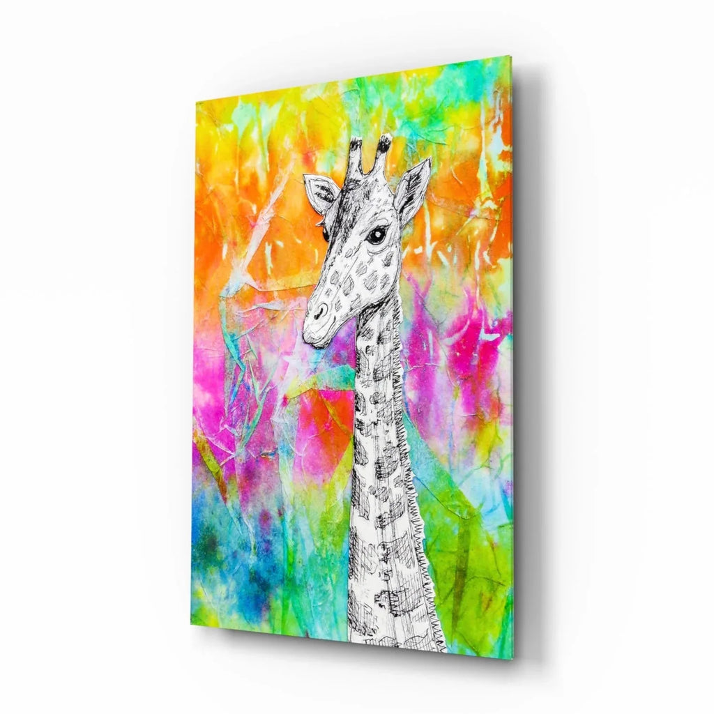 Giraffe Glass Wall Art - LUXARTDECO