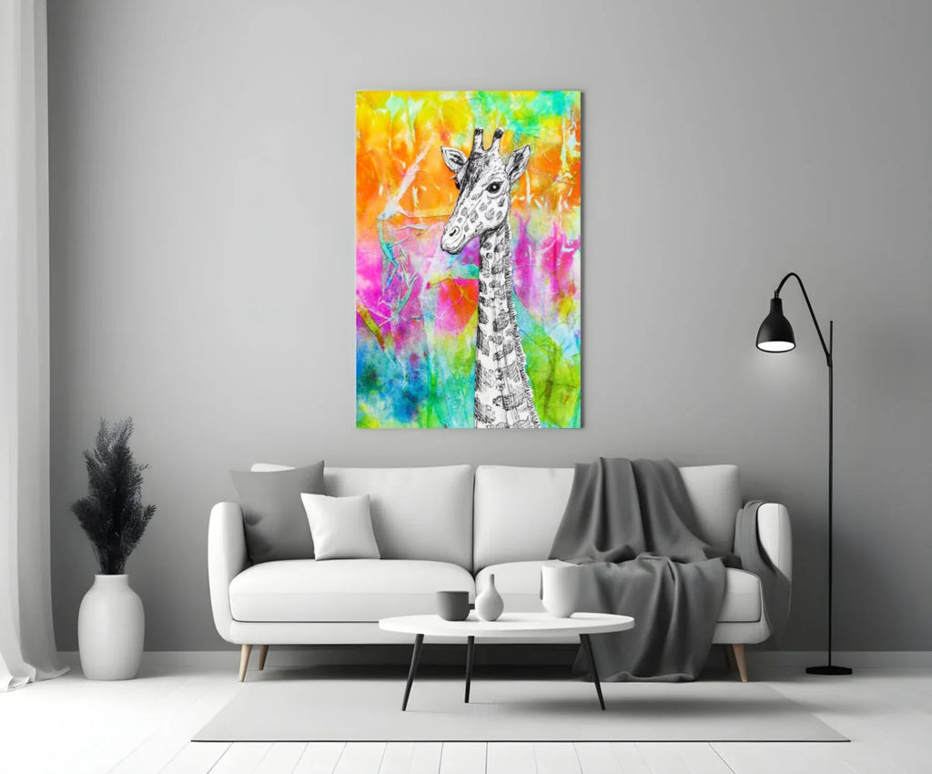 Giraffe Glass Wall Art - LUXARTDECO