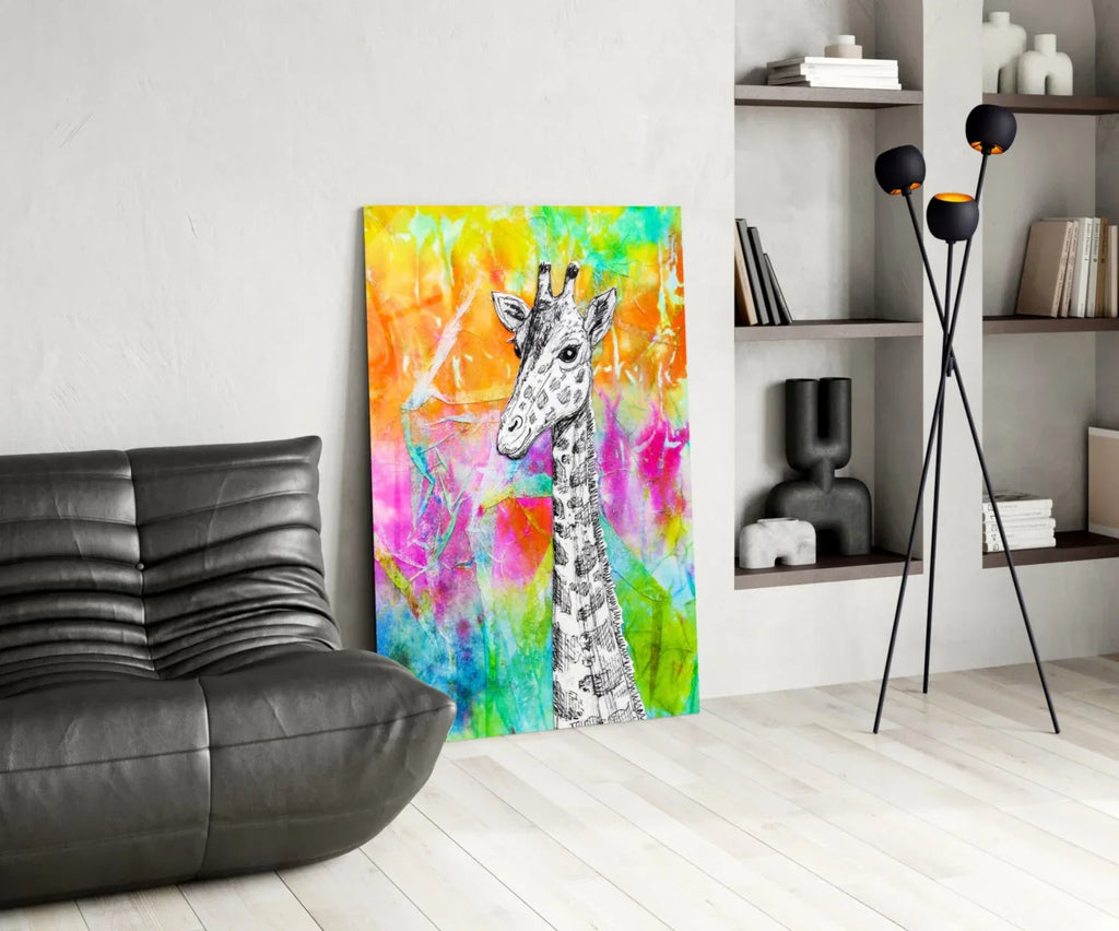 Giraffe Glass Wall Art - LUXARTDECO
