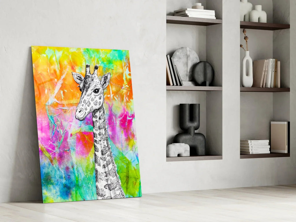 Giraffe Glass Wall Art - LUXARTDECO