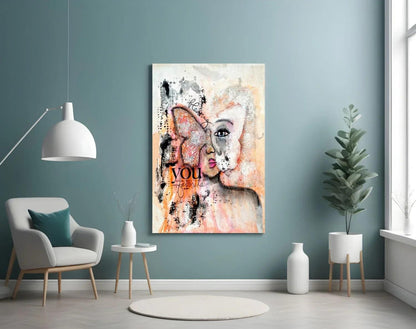 Abstract Woman Glass Wall Art - LUXARTDECO