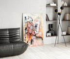 Abstract Woman Glass Wall Art