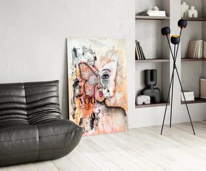 Abstract Woman Glass Wall Art - LUXARTDECO