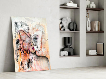 Abstract Woman Glass Wall Art - LUXARTDECO