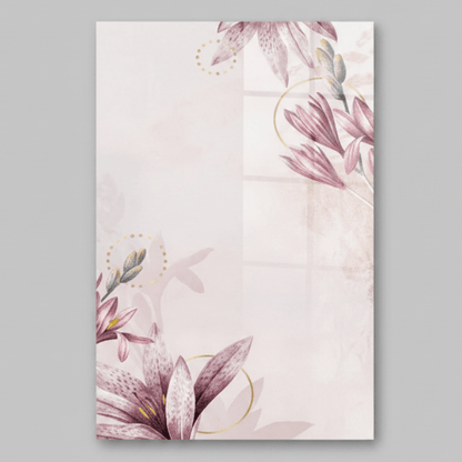 Pink Flower Pattern Glass Wall Art