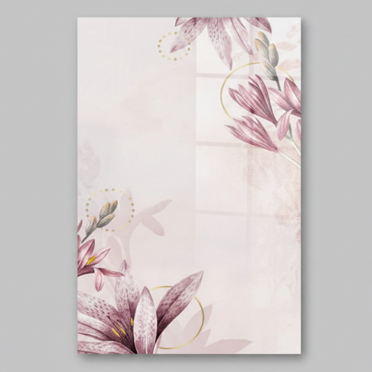 Rose Fleur Motif Tableau en Verre Trempé