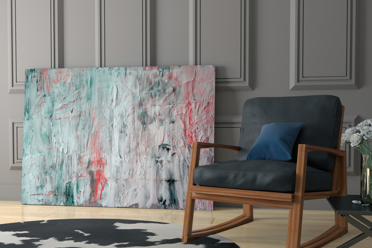 Oil Art Effect Abstract Pattern Glass Wall Art