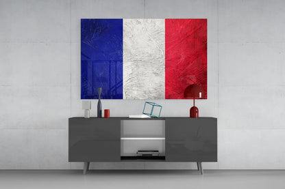Flag of France Glass Wall Art - LUXARTDECO