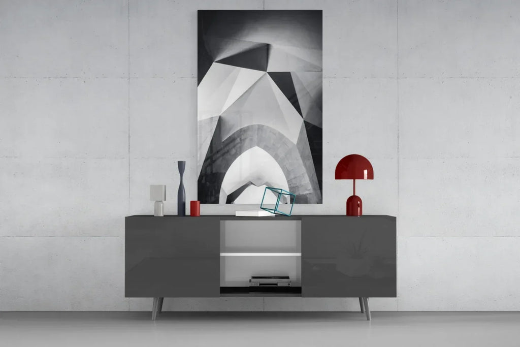 Architectural Geometric Shapes Glass Wall Art - LUXARTDECO