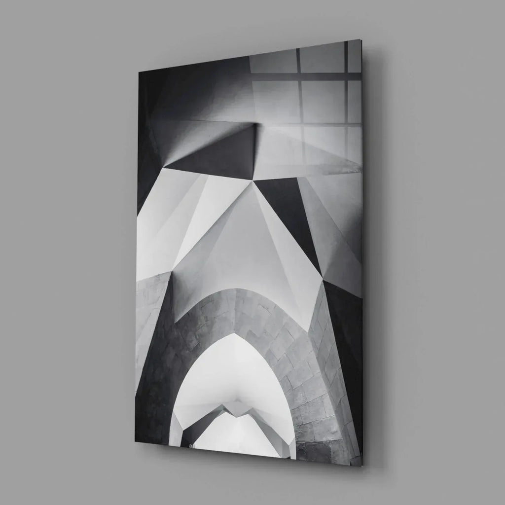 Architectural Geometric Shapes Glass Wall Art - LUXARTDECO