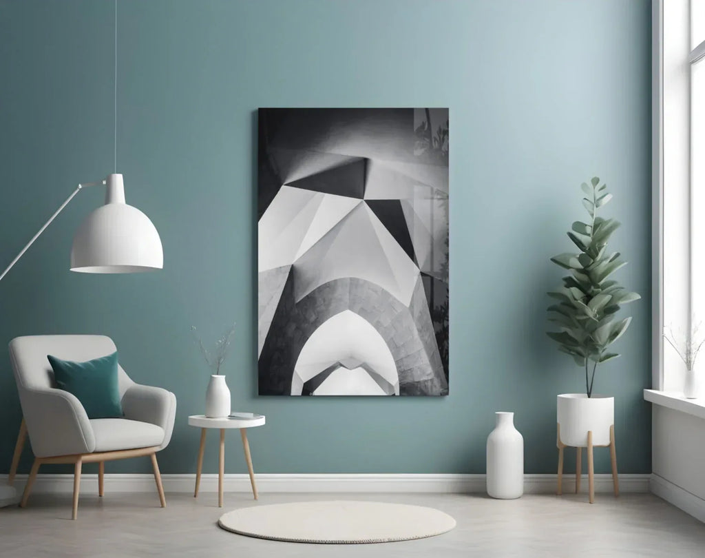 Architectural Geometric Shapes Glass Wall Art - LUXARTDECO