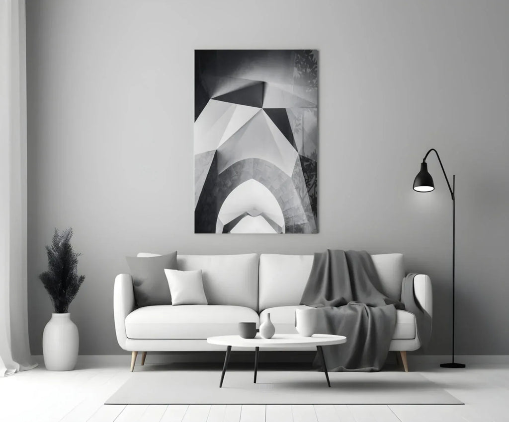 Architectural Geometric Shapes Glass Wall Art - LUXARTDECO