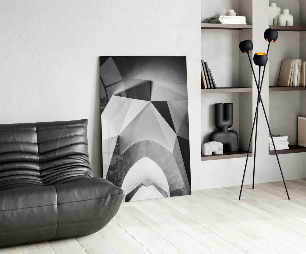 Architectural Geometric Shapes Glass Wall Art - LUXARTDECO