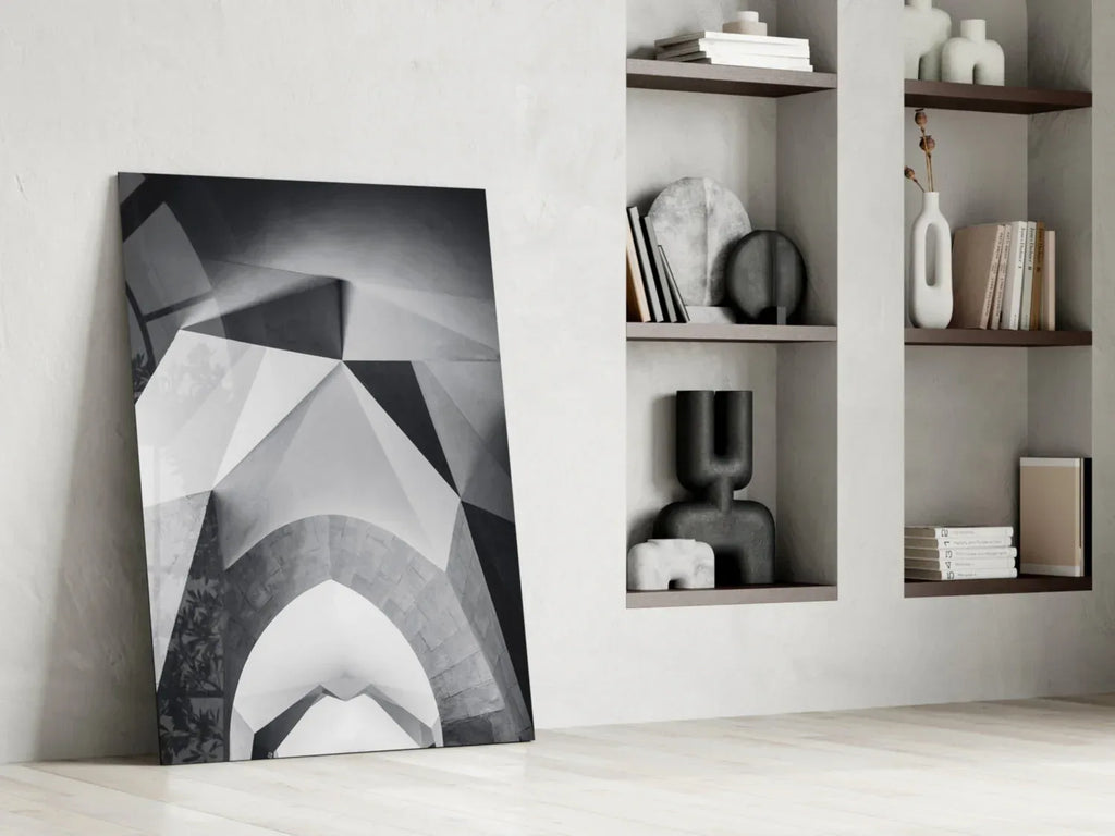 Architectural Geometric Shapes Glass Wall Art - LUXARTDECO