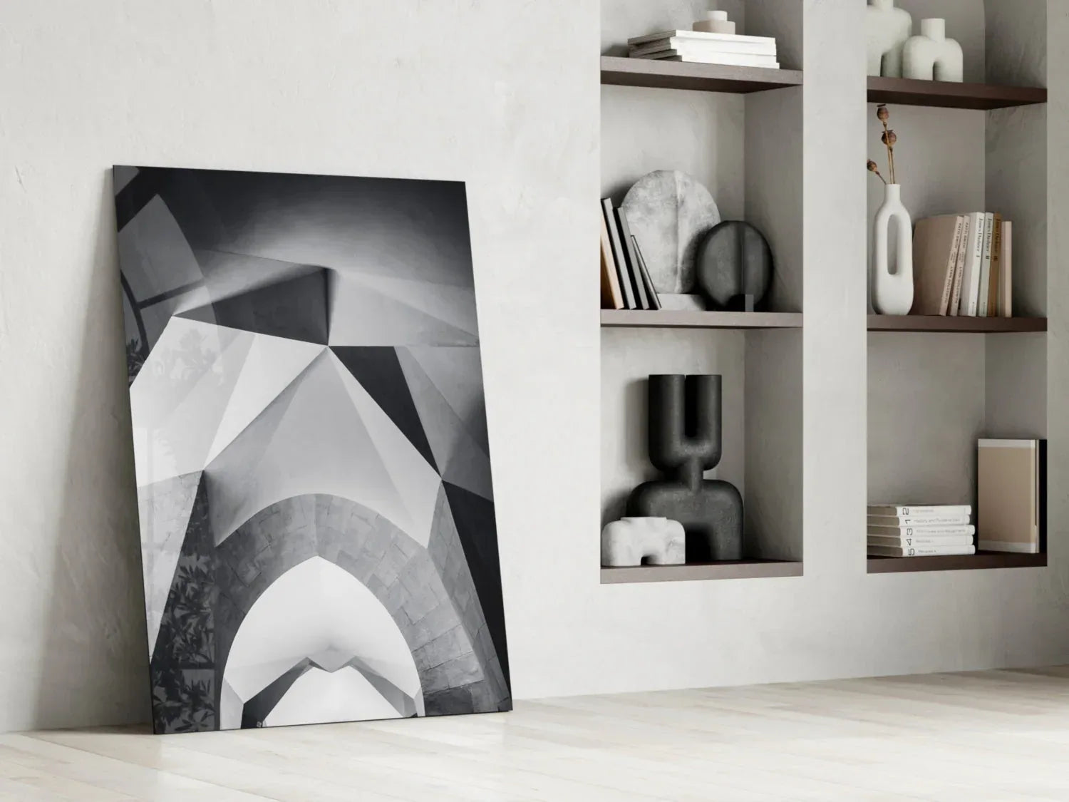 Architectural Geometric Shapes Glass Wall Art - LUXARTDECO