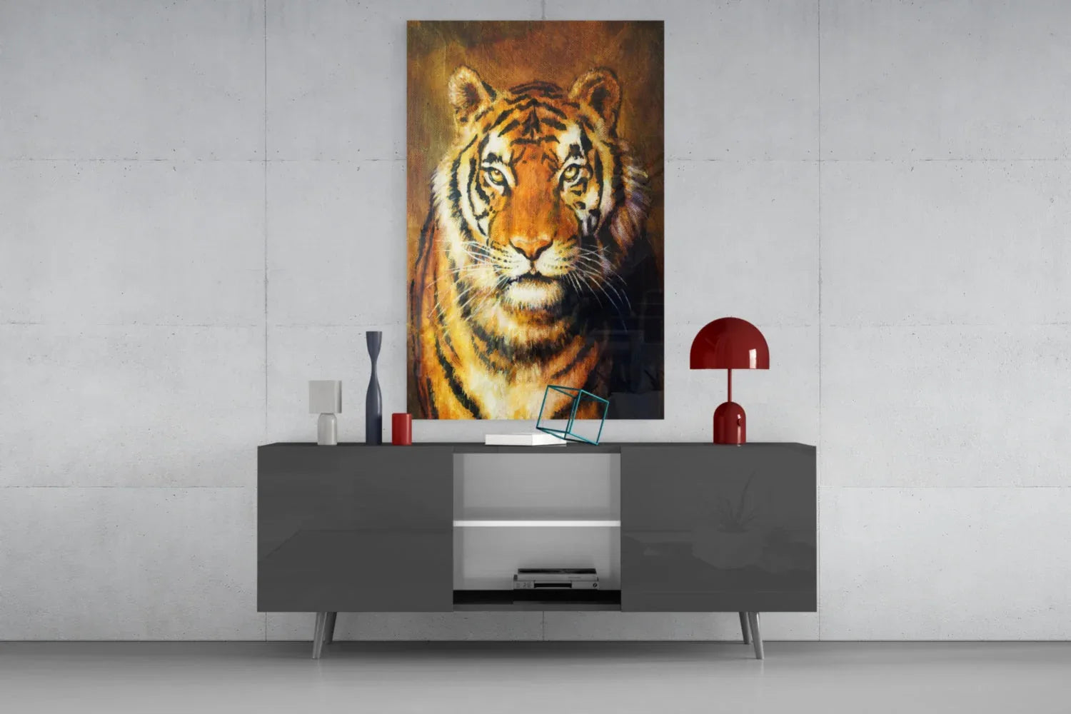 Tiger Glass Wall Art - LUXARTDECO