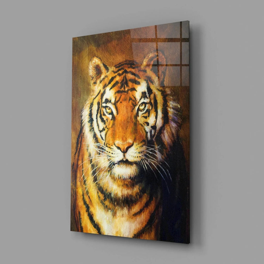 Tiger Glass Wall Art - LUXARTDECO
