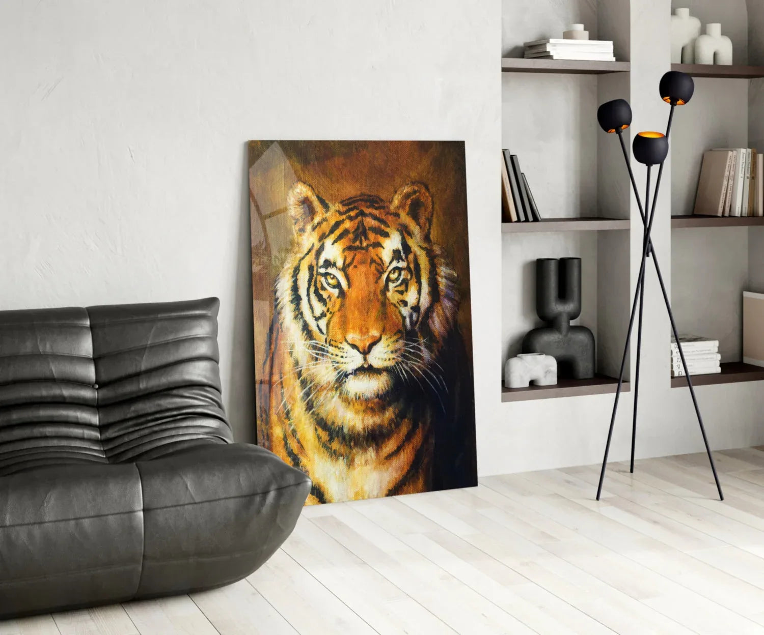 Tiger Glass Wall Art - LUXARTDECO