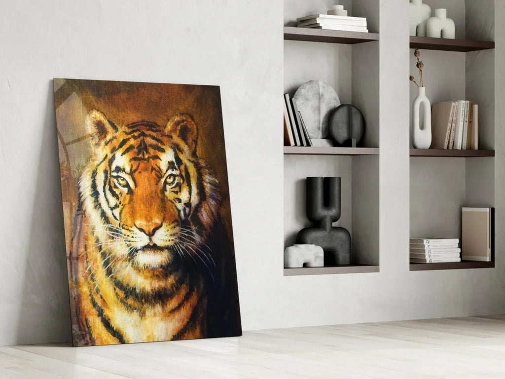 Tiger Glass Wall Art - LUXARTDECO
