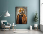 Tiger Head Glass Wall Art - LUXARTDECO