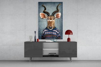 Deer Head Glass Wall Art - LUXARTDECO