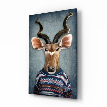 Deer Head Glass Wall Art - LUXARTDECO