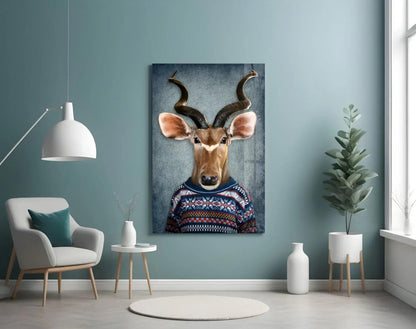 Deer Head Glass Wall Art - LUXARTDECO