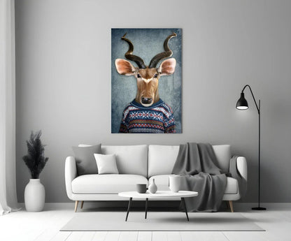 Deer Head Glass Wall Art - LUXARTDECO