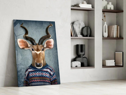 Deer Head Glass Wall Art - LUXARTDECO