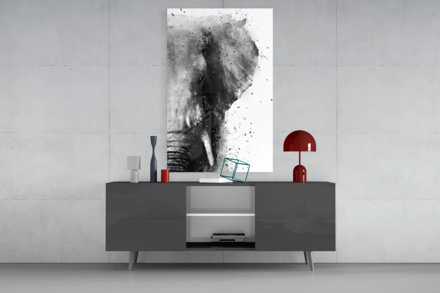 Elephant Glass Wall Art - LUXARTDECO