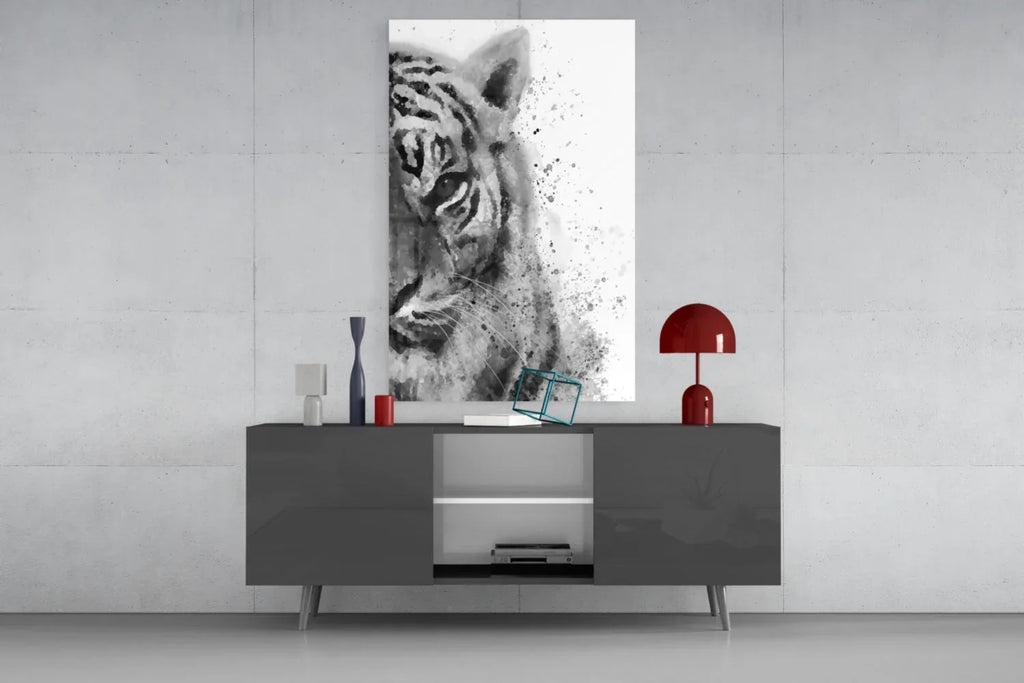 Tiger Glass Wall Art - LUXARTDECO