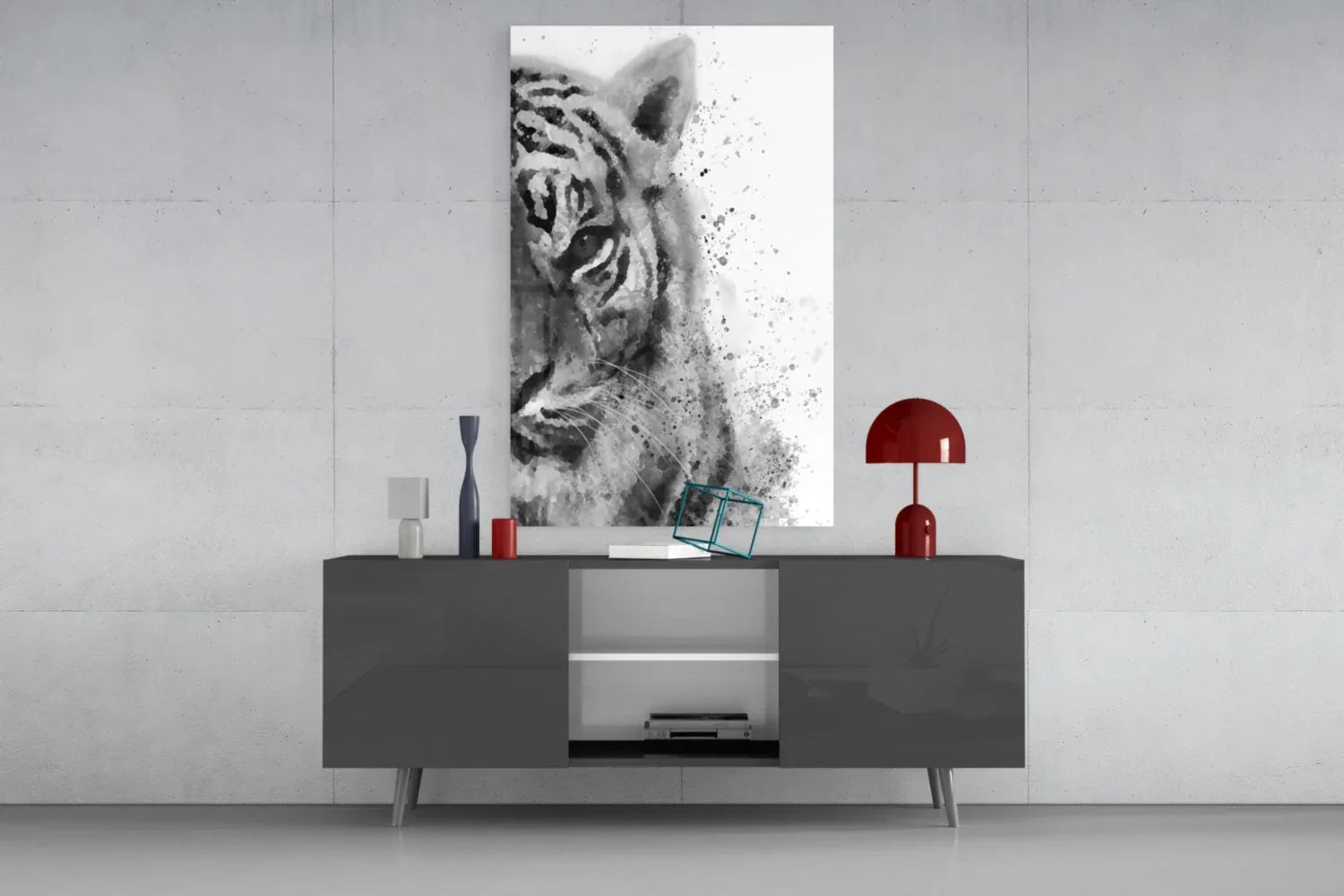 Tiger Glass Wall Art - LUXARTDECO