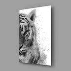 Tiger Glass Wall Art - LUXARTDECO
