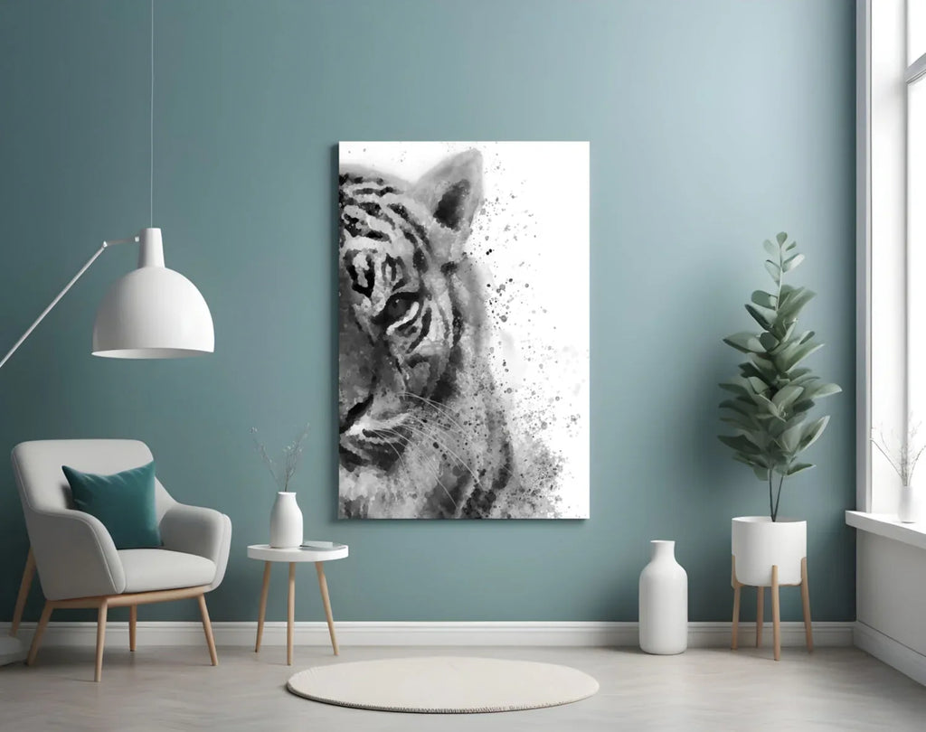 Tiger Glass Wall Art - LUXARTDECO