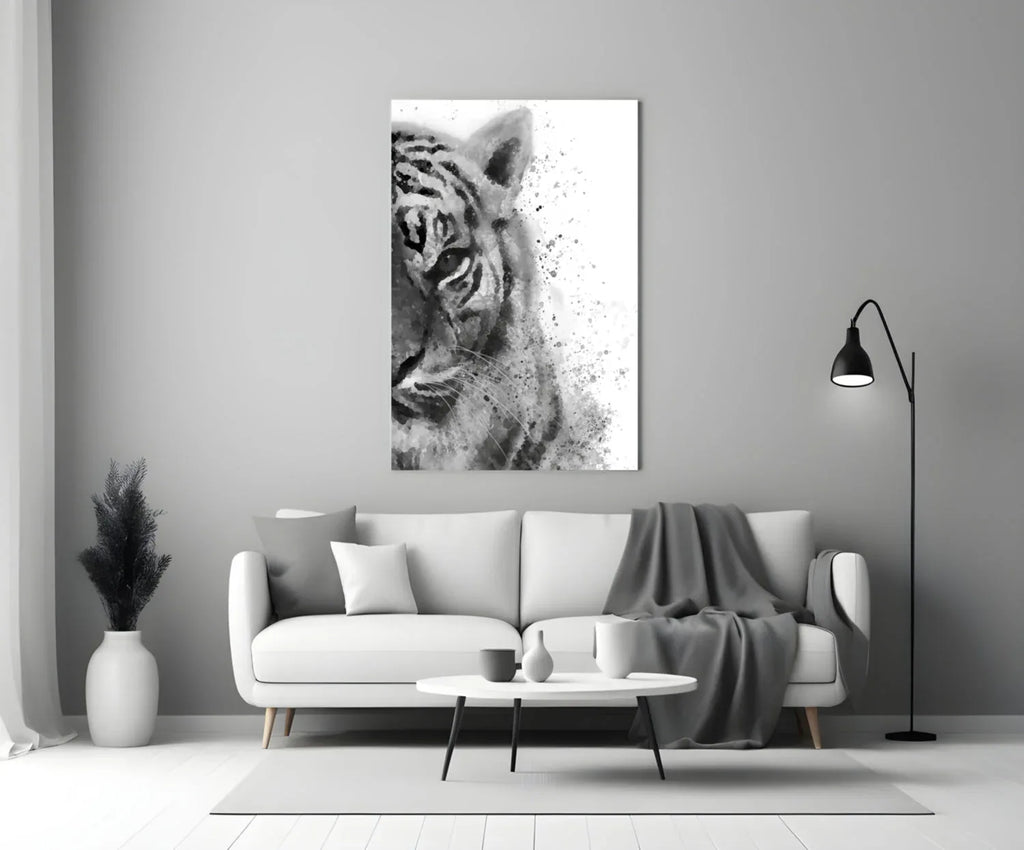 Tiger Glass Wall Art - LUXARTDECO