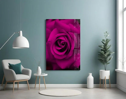 Rose Glass Wall Art - LUXARTDECO
