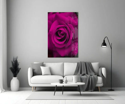 Rose Glass Wall Art - LUXARTDECO