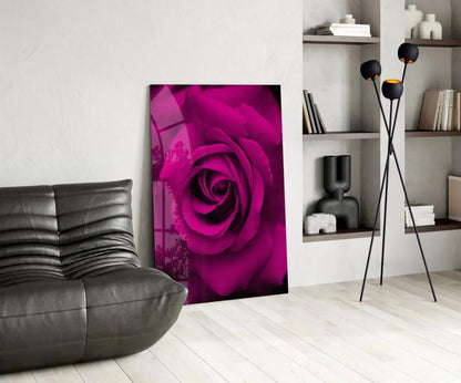 Rose Glass Wall Art - LUXARTDECO