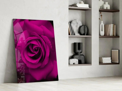 Rose Glass Wall Art - LUXARTDECO