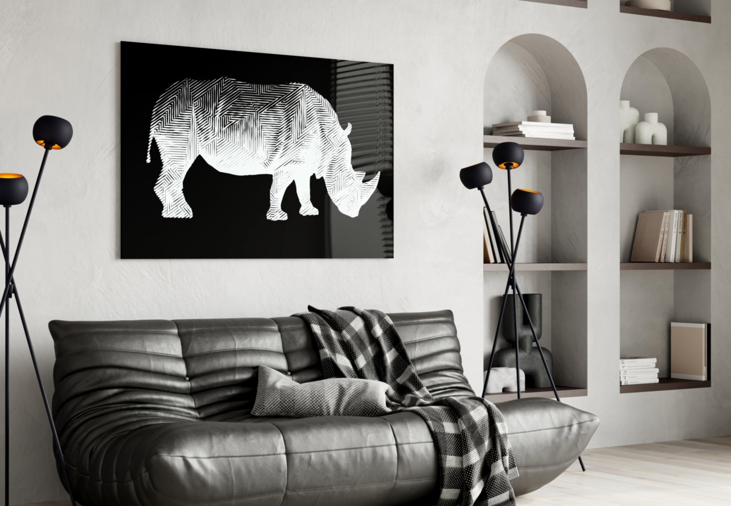 Rhino Glass Wall Art