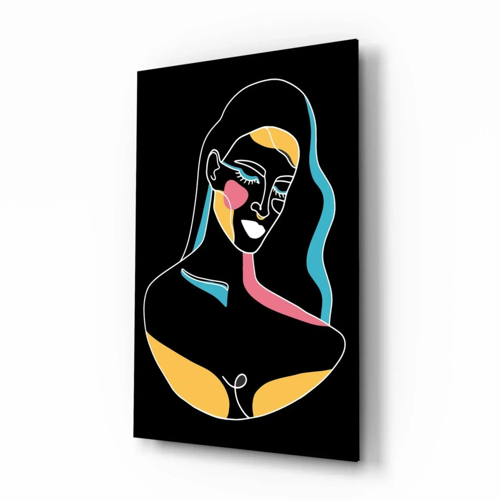 Abstract Colorful Portrait Glass Wall Art - LUXARTDECO