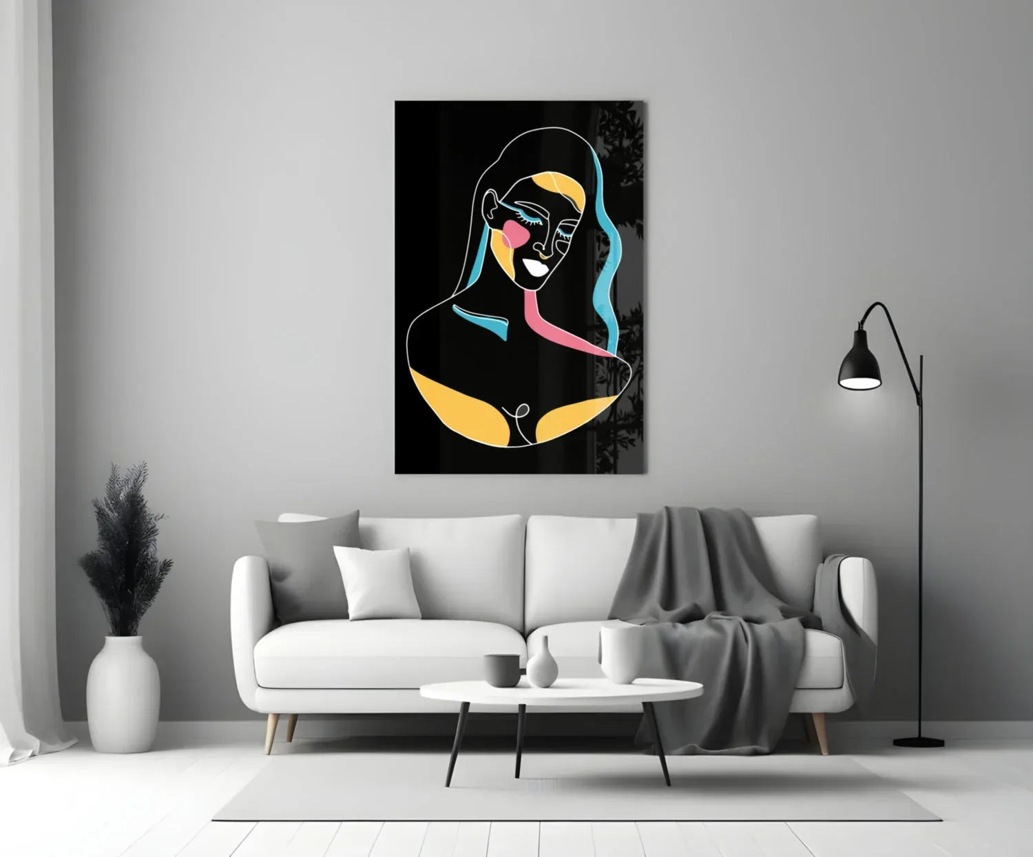 Abstract Colorful Portrait Glass Wall Art - LUXARTDECO