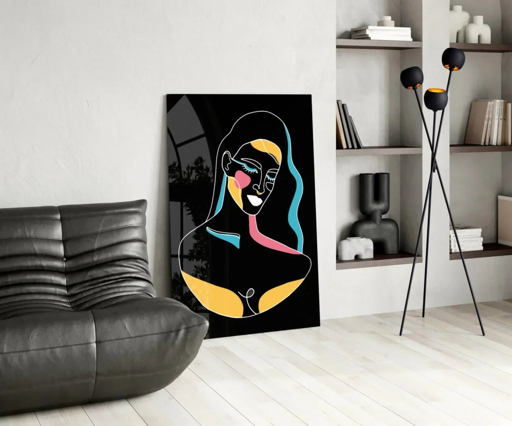 Abstract Colorful Portrait Glass Wall Art - LUXARTDECO