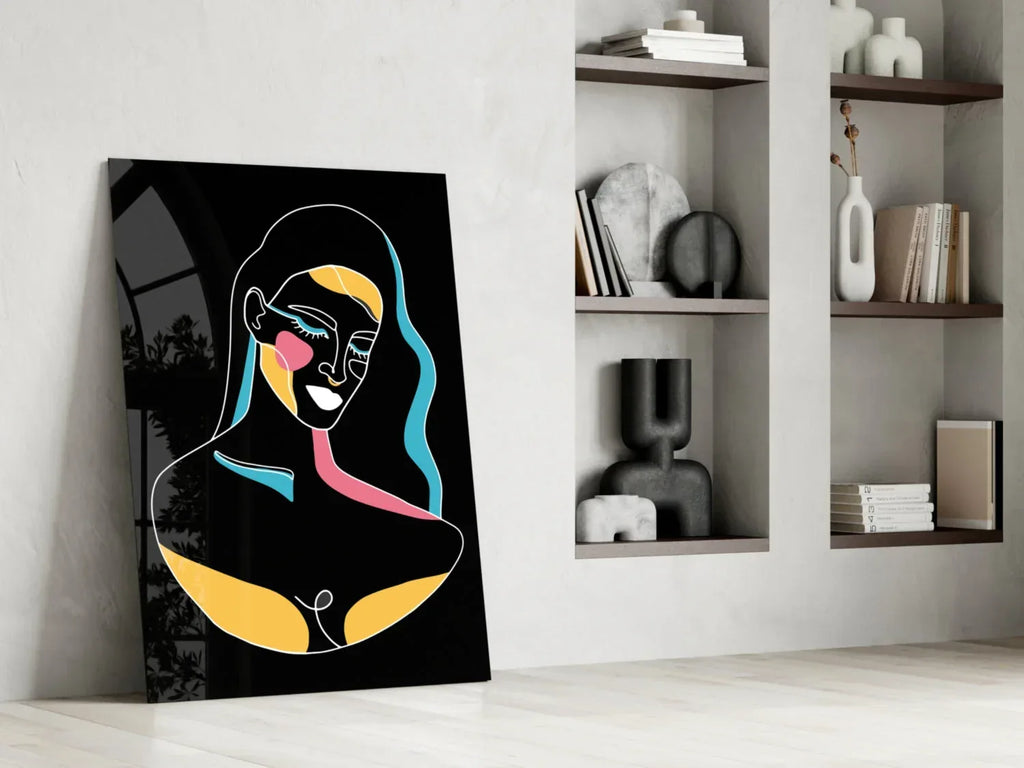 Abstract Colorful Portrait Glass Wall Art - LUXARTDECO