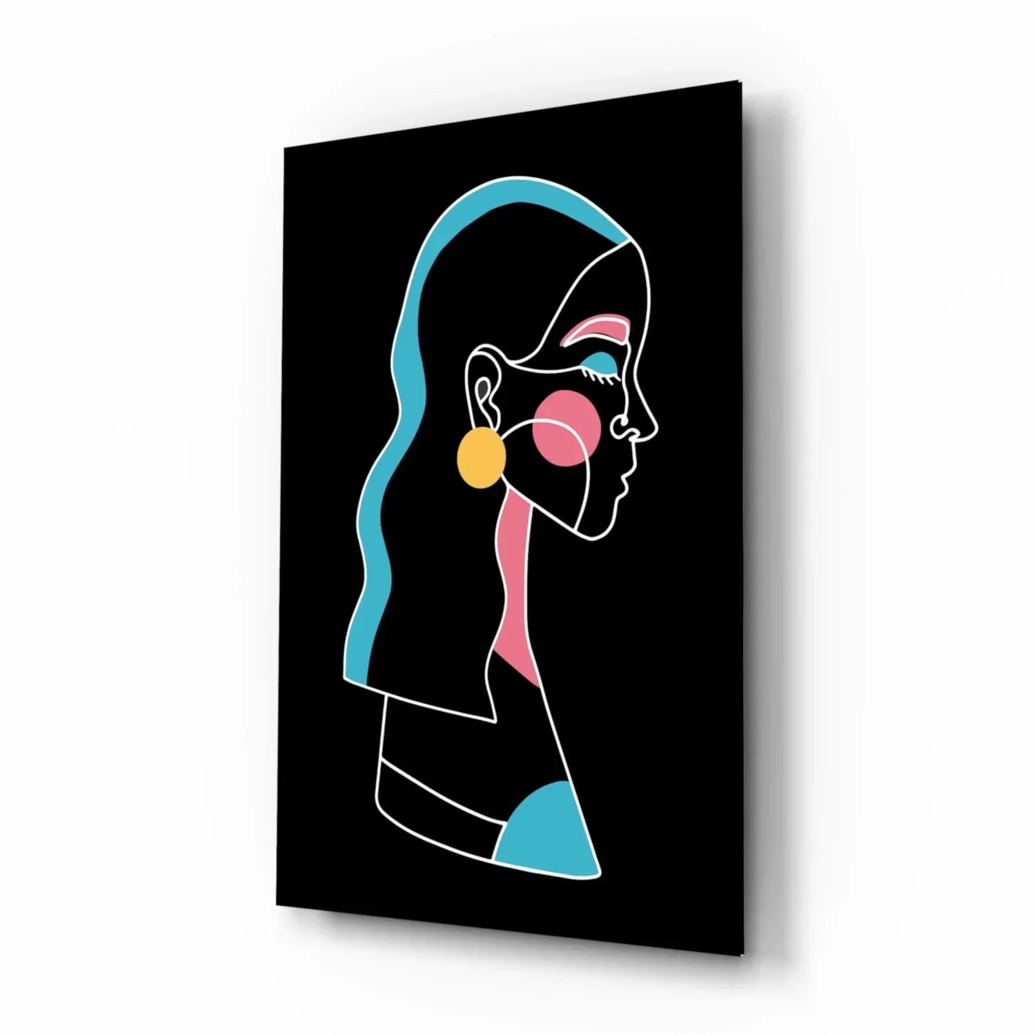 Abstract Colorful Portrait Glass Wall Art - LUXARTDECO