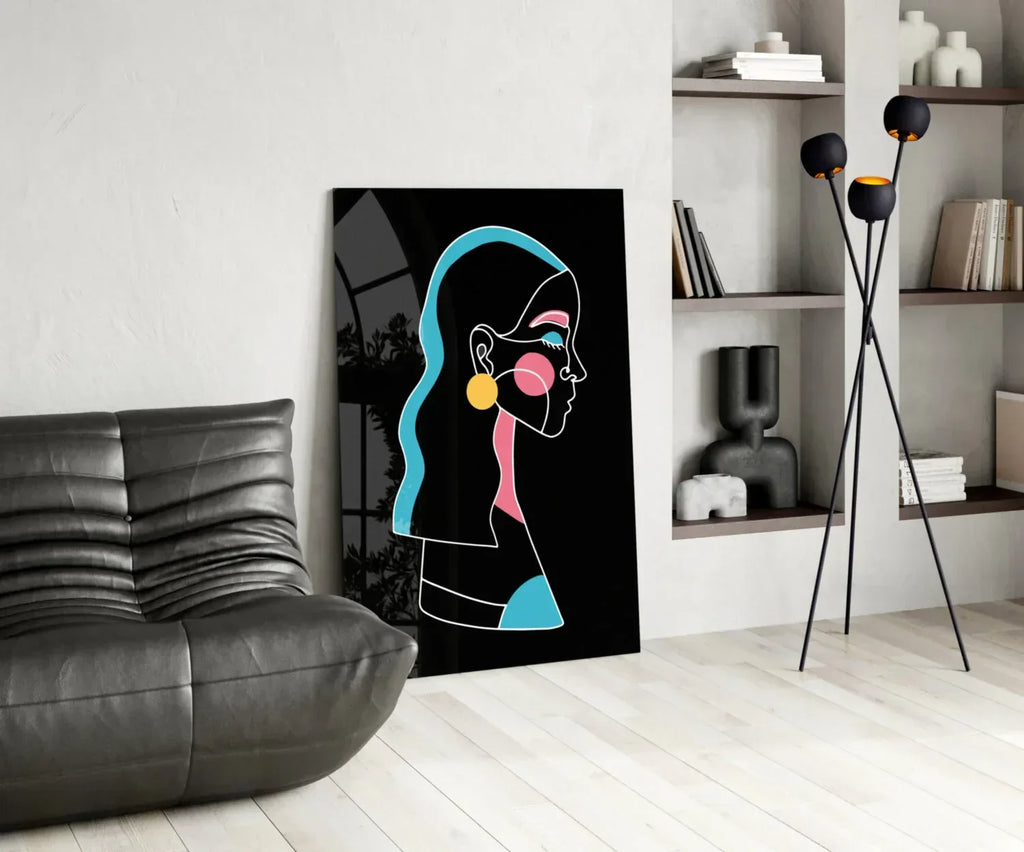 Abstract Colorful Portrait Glass Wall Art - LUXARTDECO