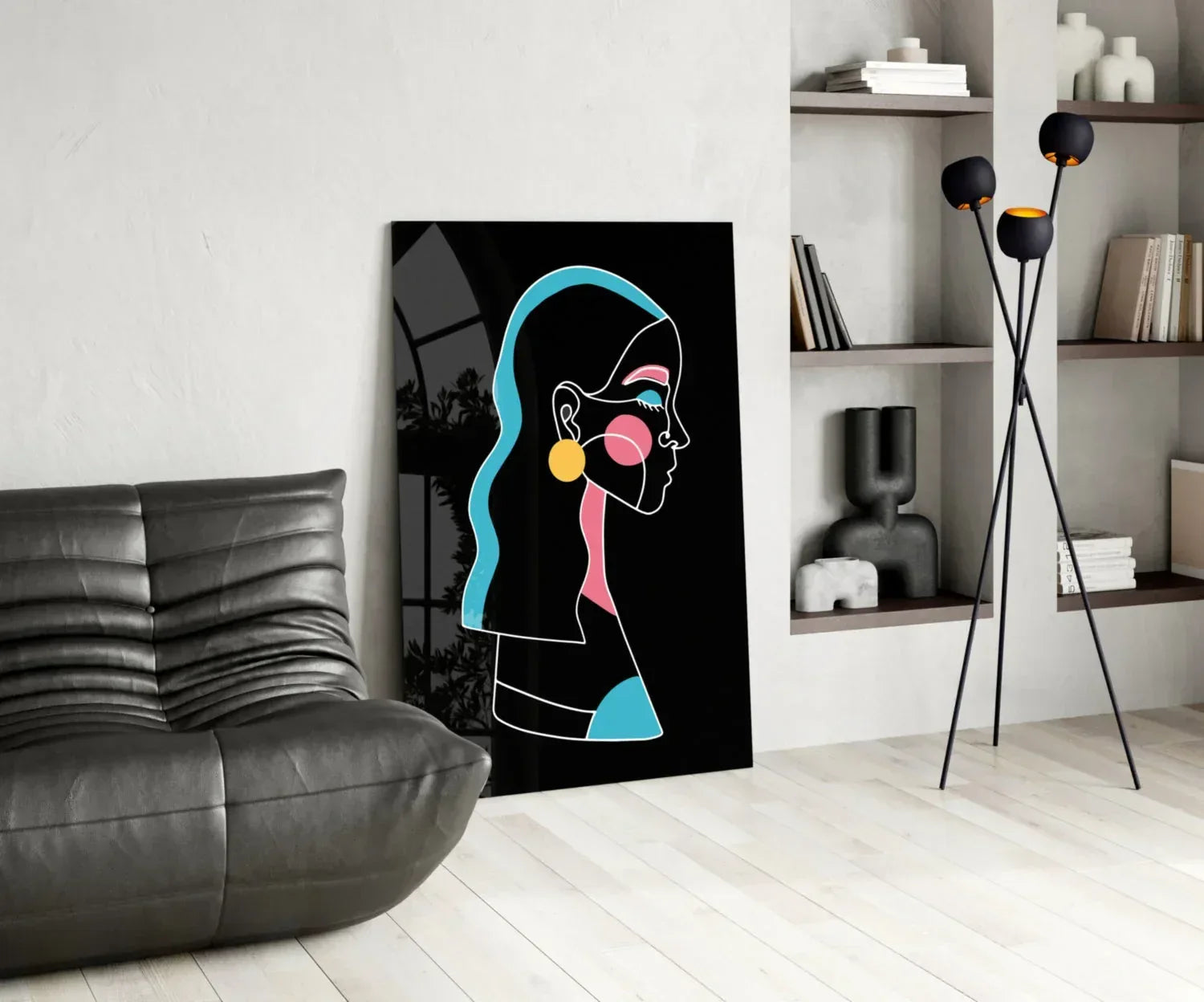 Abstract Colorful Portrait Glass Wall Art - LUXARTDECO